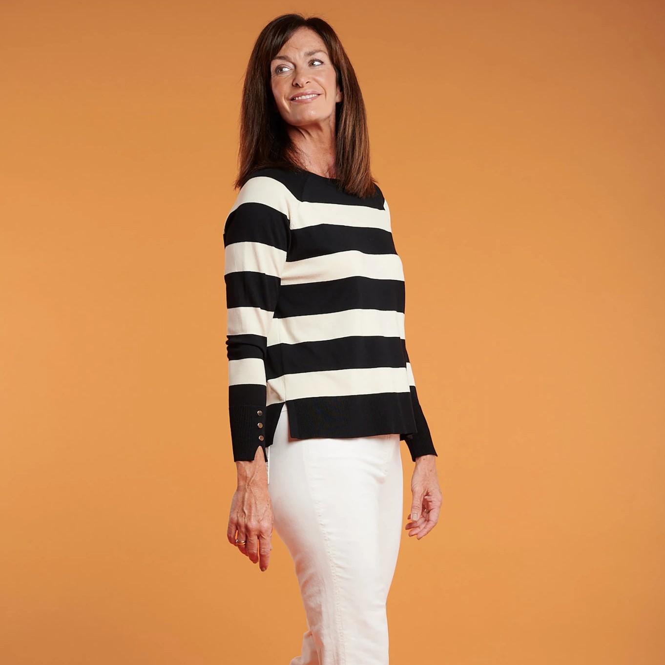 Robell Bella Needlecord Trousers Winter White