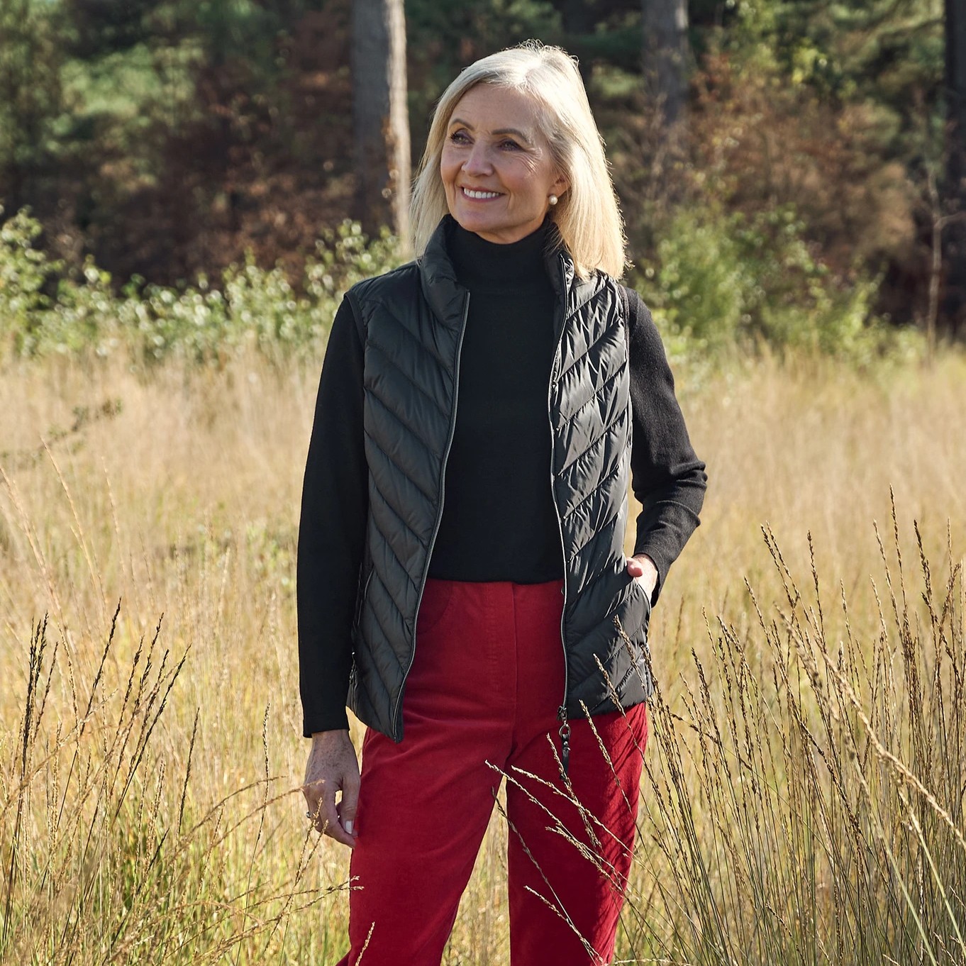 Robell Bella Needlecord Trousers Scarlet Red