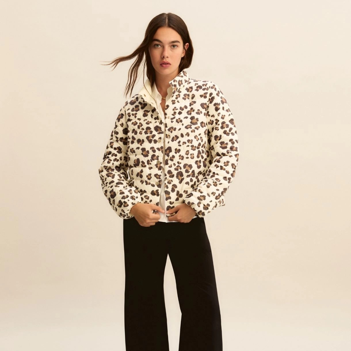 Emme Reversible downproof down jacket - WOOL WHITE