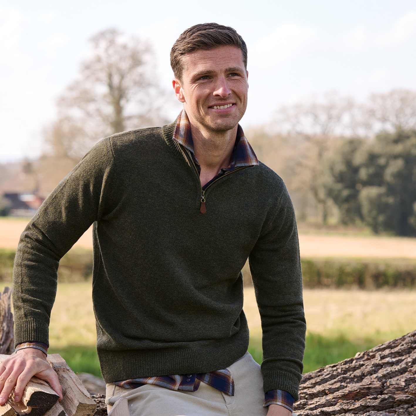 Brook Taverner Dallas Navy Zip Neck Jumper