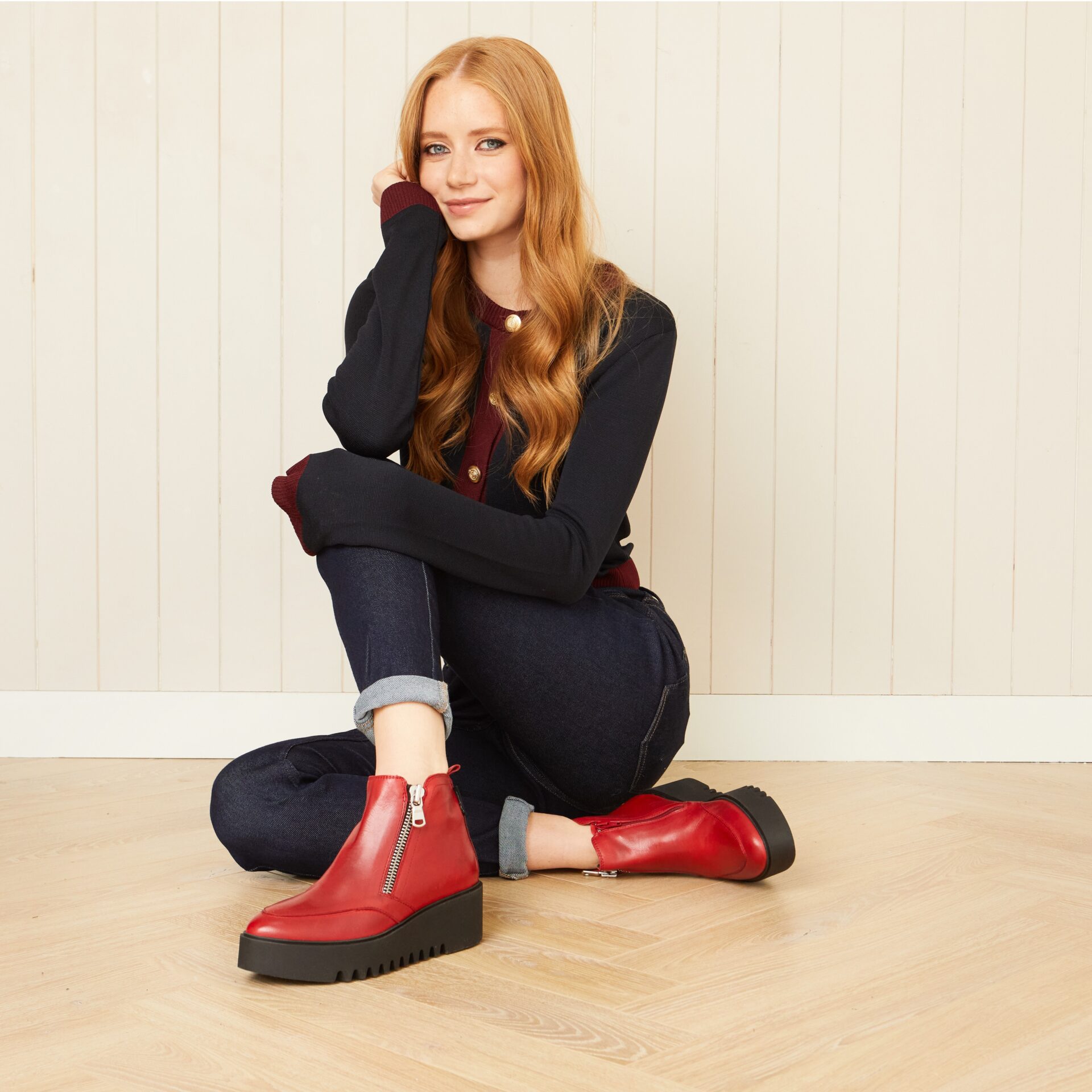 Carl scarpa Maffei Red Leather Ankle Boots