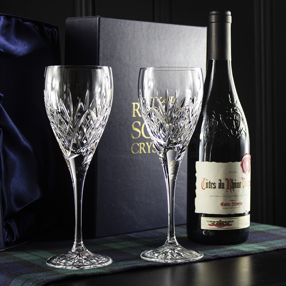 Highland - 2 Crystal Wine Glasses 218mm
