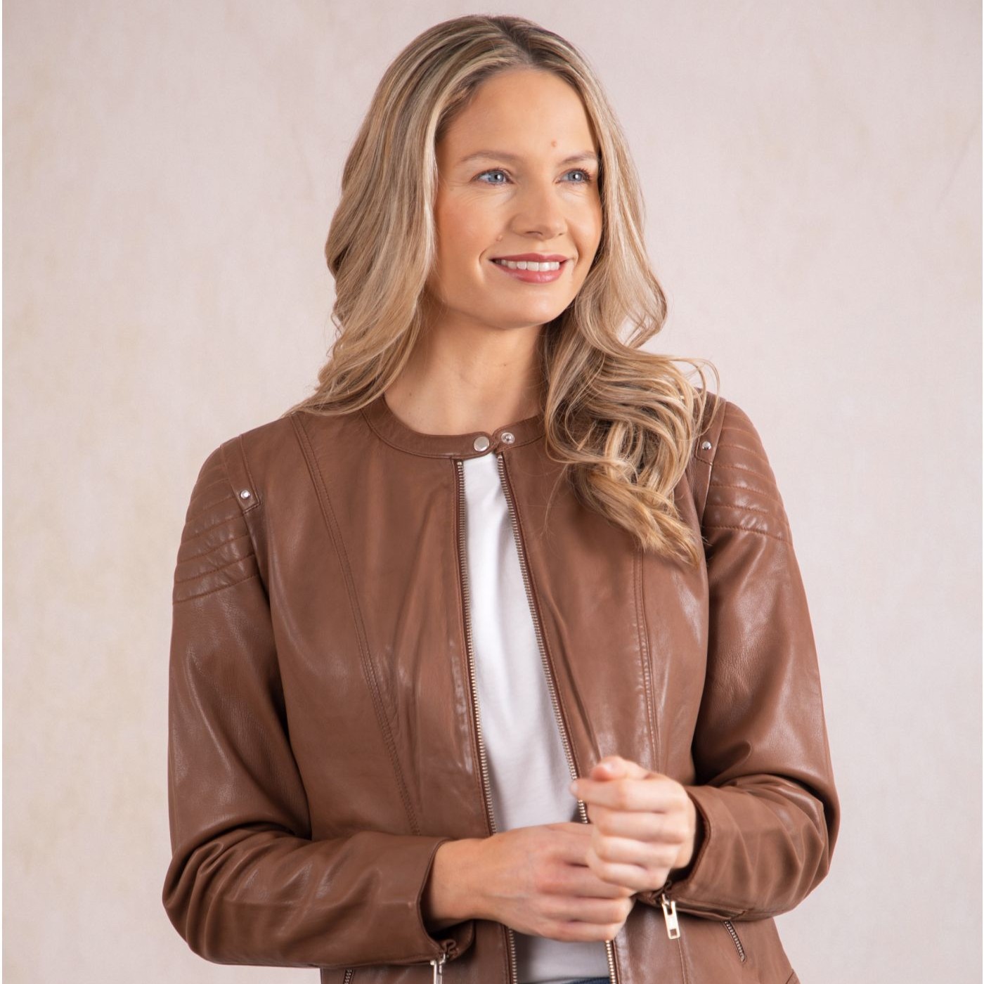 lakeland leather Heron Slim Fit Leather Racer Jacket