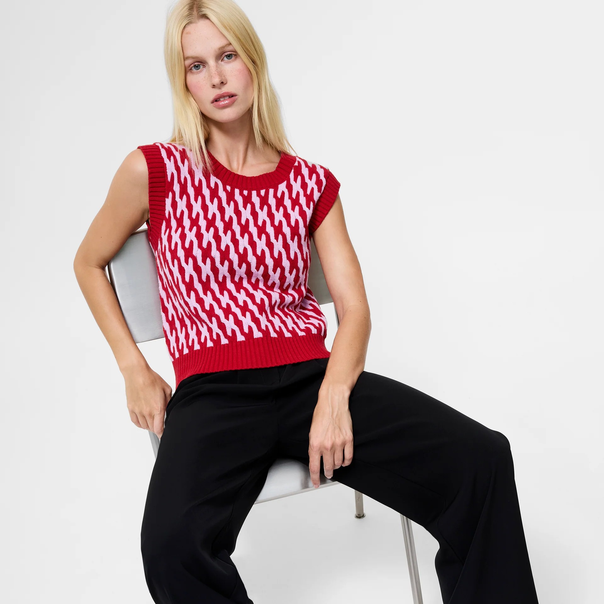 French collection Klara Flec Abstract Striped Vest