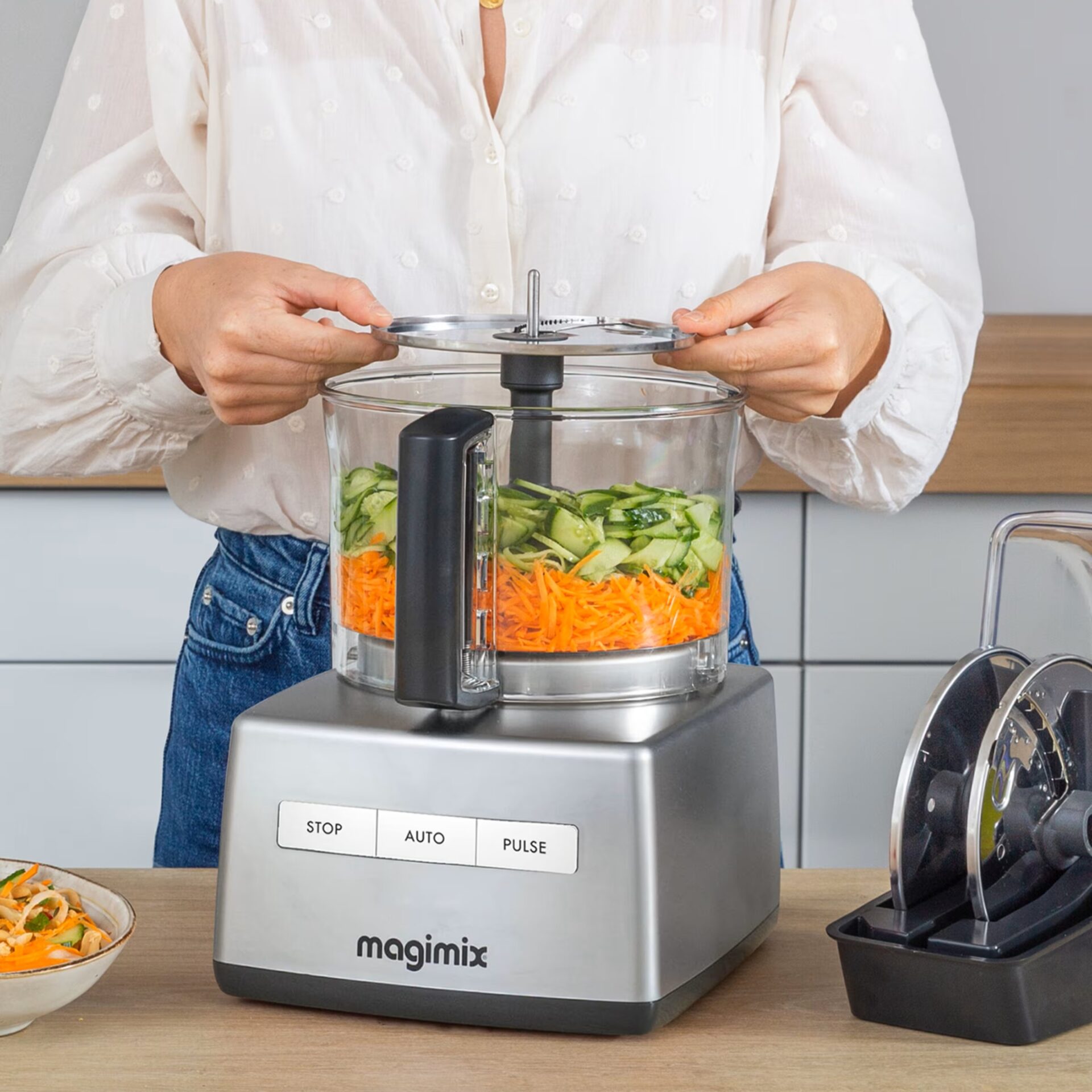 Magimix 18591 SATIN 5200XL BlenderMix Food Processor, Satin