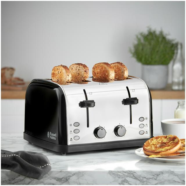 Russell Hobbs Worcester 4 Slice Black Toaster