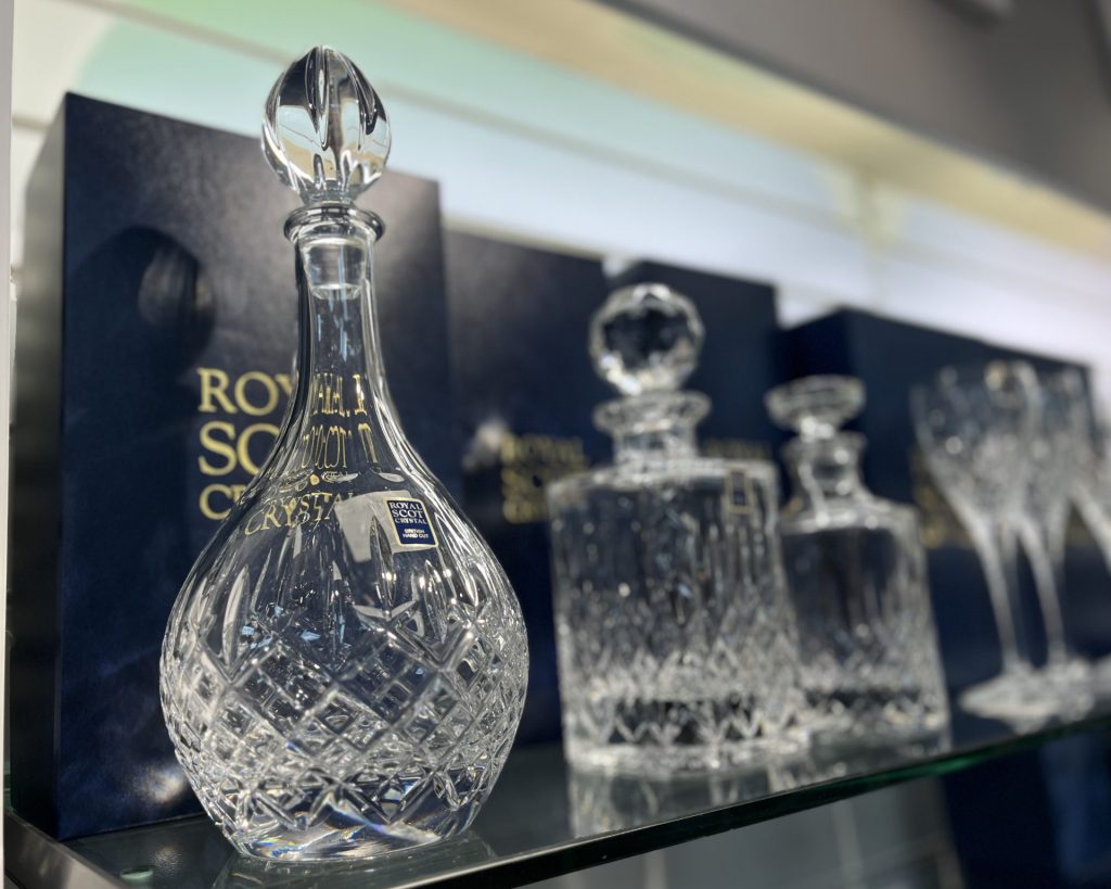 Royal Scot Crystal set, Elphicks, Farnham, gifts.