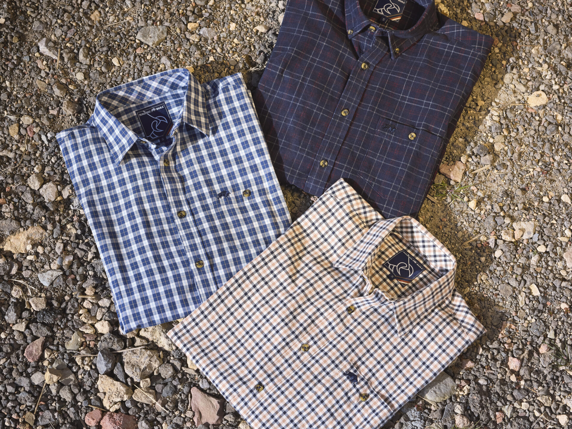 Raging bull Short Sleeve Large Check Cotton Poplin Shirt