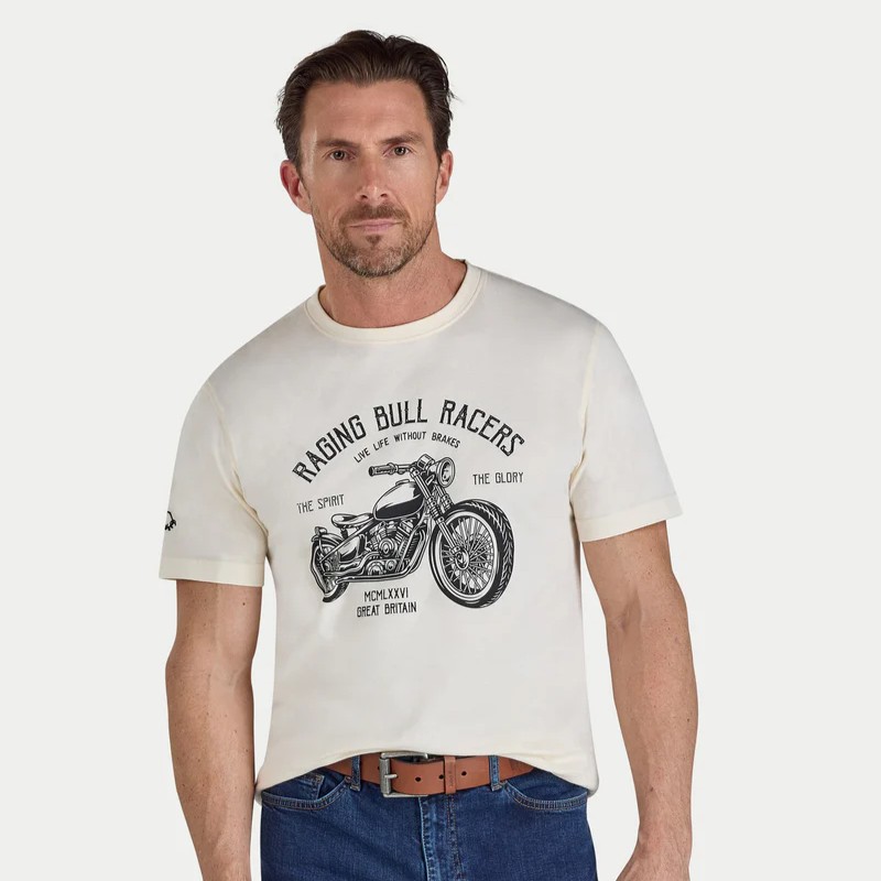 Raging Bull Racers T-Shirt - Cream
