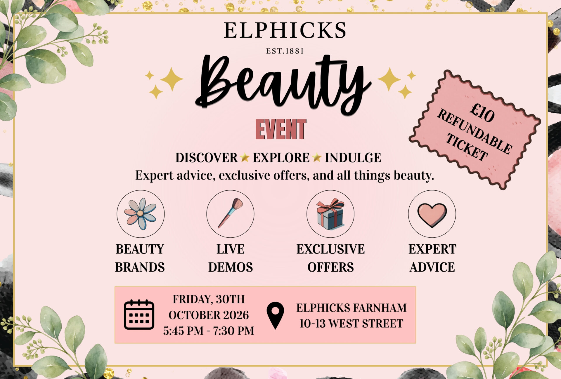 Elphicks Beauty Evening September 2026 poster