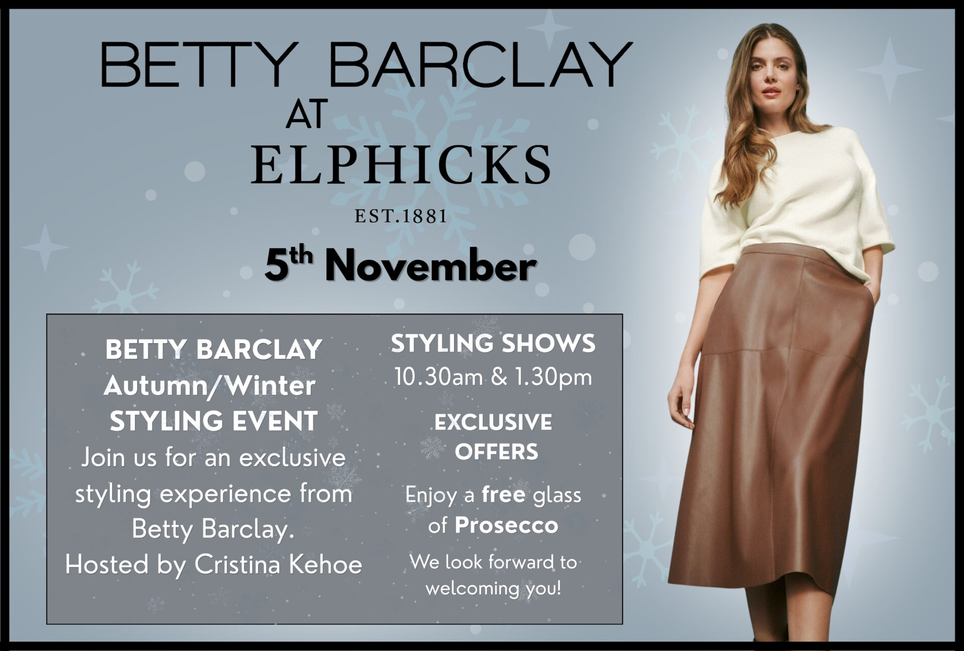 Poster for Betty Barclay fashion event on November 5th 2026